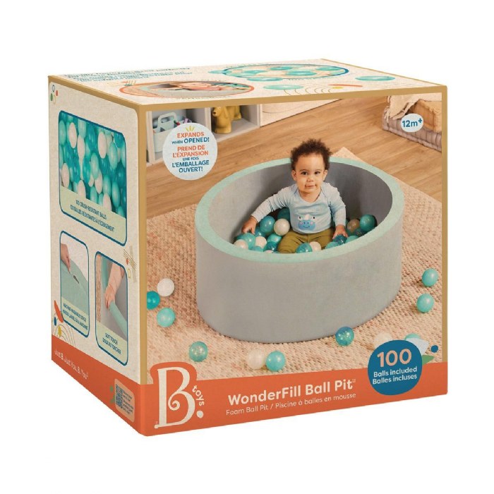 Alternate Image #1 of Soft Foam Ball Pit with 100 Crush-Resistant Balls