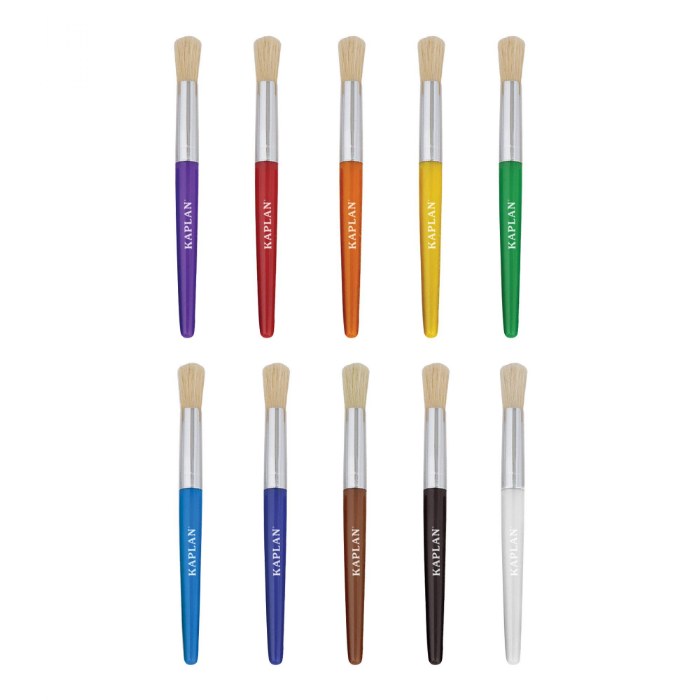 Alternate Image #1 of Paintbrushes Round-Tipped Chubby Handle - Set of 10