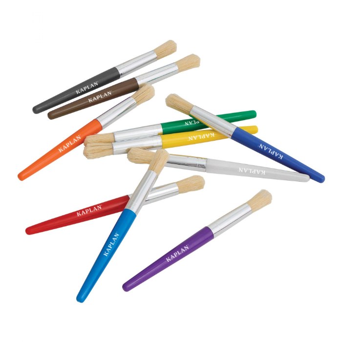 Alternate Image #1 of Paintbrushes Round-Tipped Chubby Handle - Set of 10