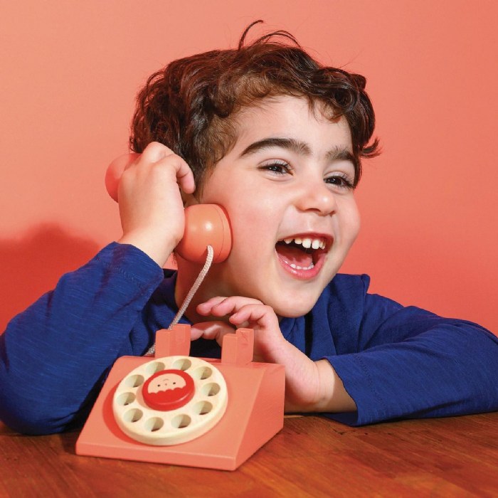 Alternate Image #1 of Retro Wooden Rotary Toy Phone