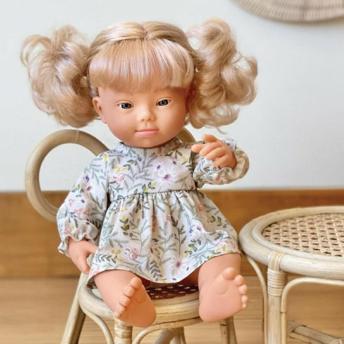 Alternate Image #1 of Doll with Down Syndrome - Caucasian Blonde Girl 15"