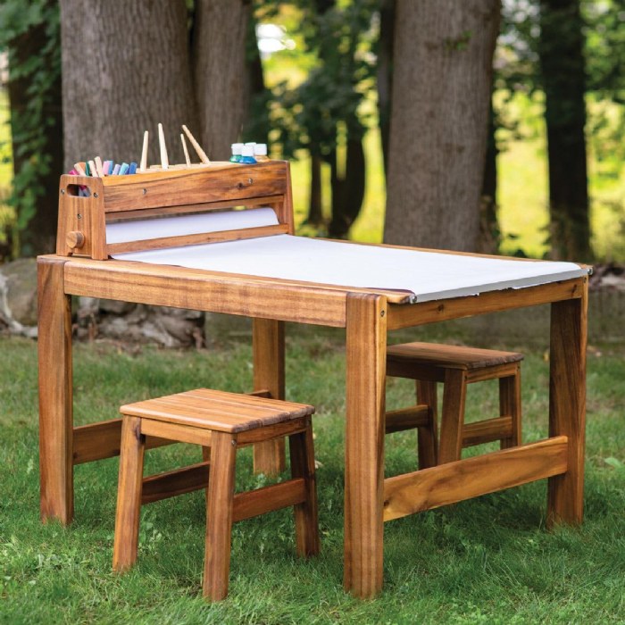 Alternate Image #1 of Acadia Outdoor Art Activity Table with Stools (Ready to Assemble)