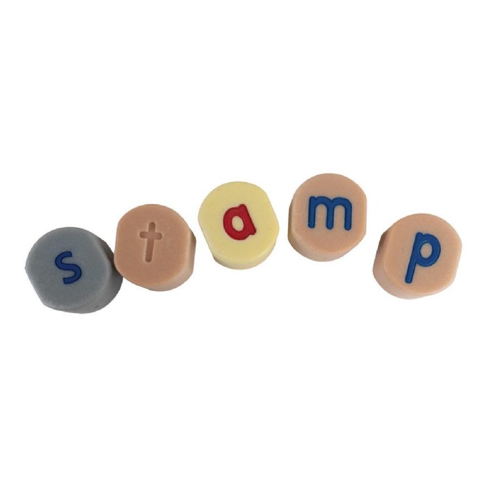 Alternate Image #1 of Lowercase Alphabet Stamping Stones - 26 Pieces