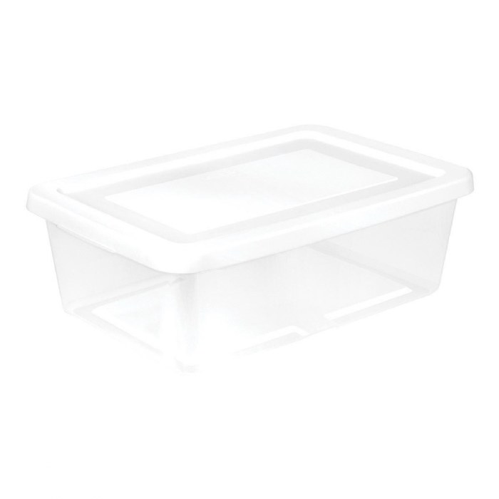 Primary Image of 12 Quart Clear Storage Box with White Lid