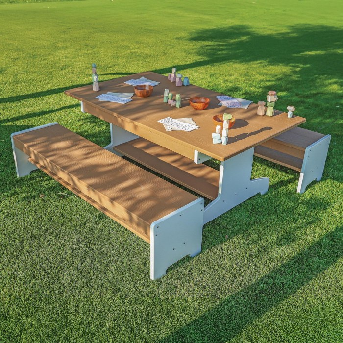 Alternate Image #1 of OutdoorED&trade; Table and Two Benches Set