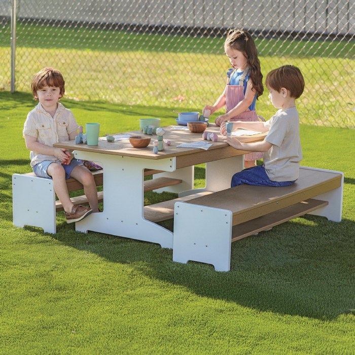 Alternate Image #1 of OutdoorED&trade; Table and Two Benches Set
