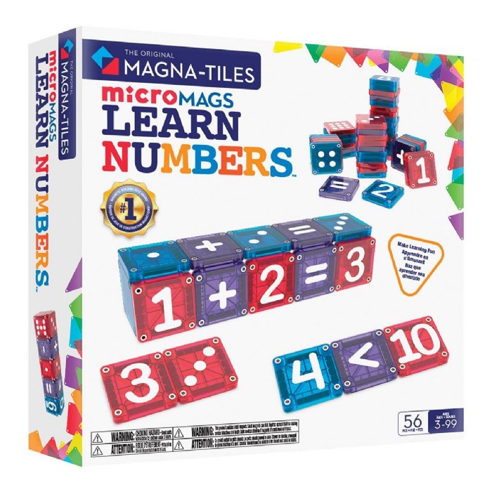 Alternate Image #1 of MAGNA-TILES&reg; microMAGS LEARN Numbers&trade; - 56 Piece Set