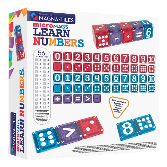 Alternate Image #1 of MAGNA-TILES&reg; microMAGS LEARN Numbers&trade; - 56 Piece Set