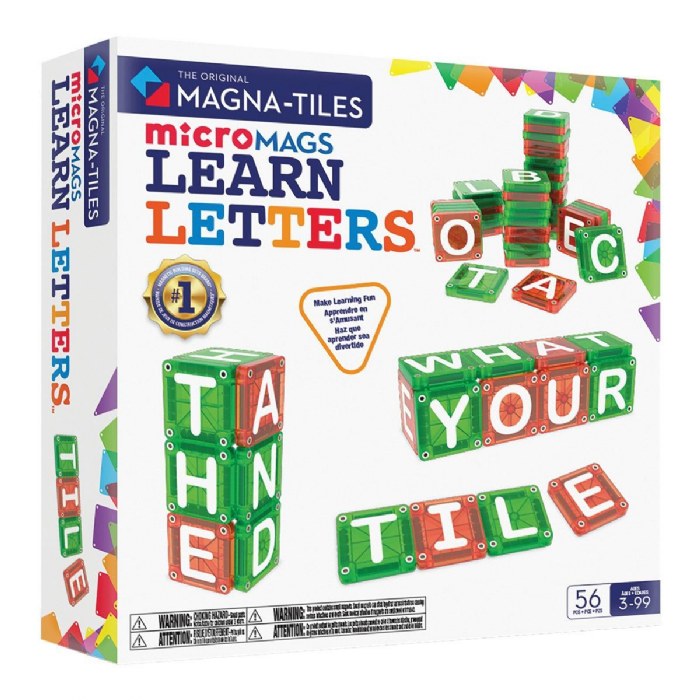 Alternate Image #1 of MAGNA-TILES&reg; microMAGS LEARN Letters&trade; - 56 Uppercase Piece Set