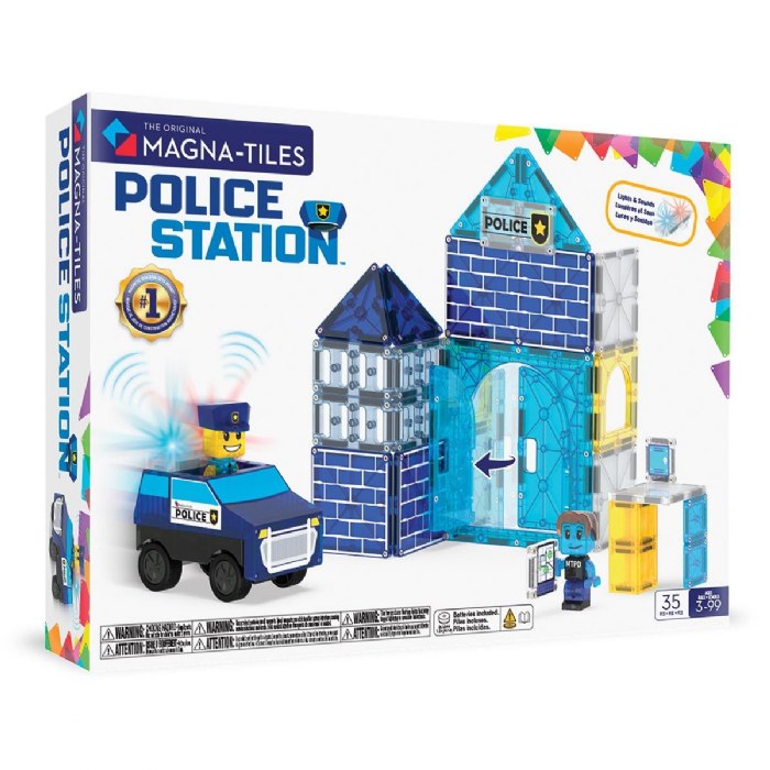 Alternate Image #1 of MAGNA-TILES&reg; Police Station with Lights & Sounds - 35 Piece Set