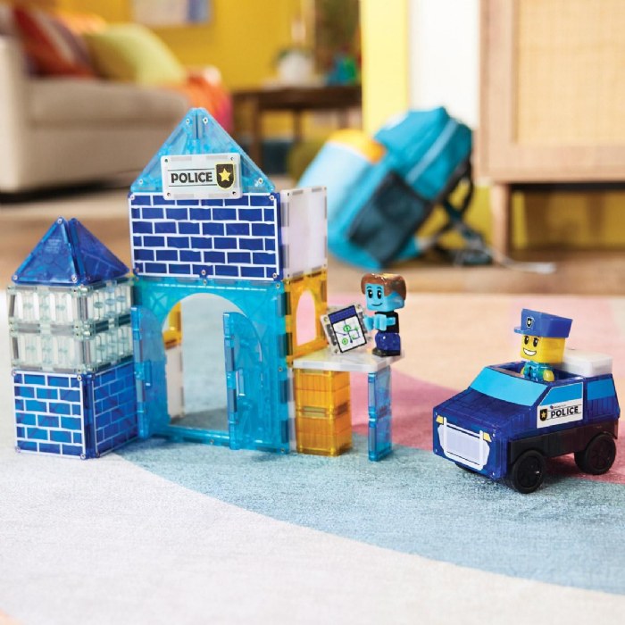 Alternate Image #1 of MAGNA-TILES&reg; Police Station with Lights & Sounds - 35 Piece Set