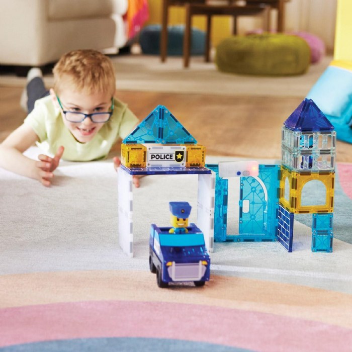 Alternate Image #1 of MAGNA-TILES&reg; Police Station with Lights & Sounds - 35 Piece Set