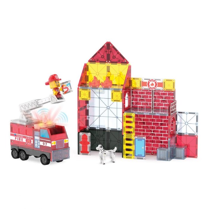 Alternate Image #1 of MAGNA-TILES&reg; Fire Station with Lights & Sounds - 50 Piece Set