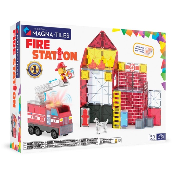 Alternate Image #1 of MAGNA-TILES&reg; Fire Station with Lights & Sounds - 50 Piece Set