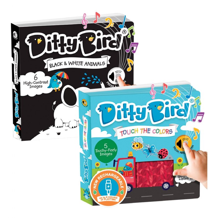 Primary Image of Ditty Bird Black & White and Touch Colors Sound Books - Set of 2
