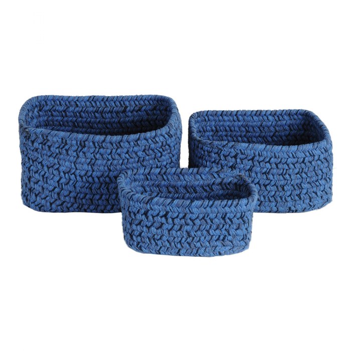 Alternate Image #1 of Soft Storage Nesting Baskets - Blue Multi - Set of 3