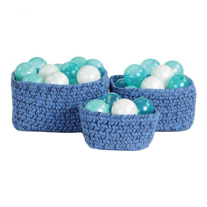 Alternate Image #1 of Soft Storage Nesting Baskets - Blue Multi - Set of 3