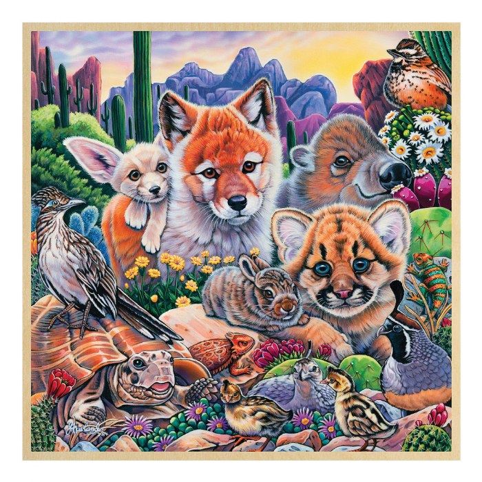 Primary Image of Fun Facts Desert Friends Wood Puzzle - 48 Pieces