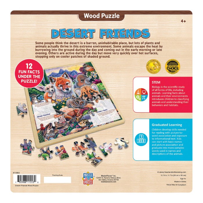 Alternate Image #1 of Fun Facts Desert Friends Wood Puzzle - 48 Pieces