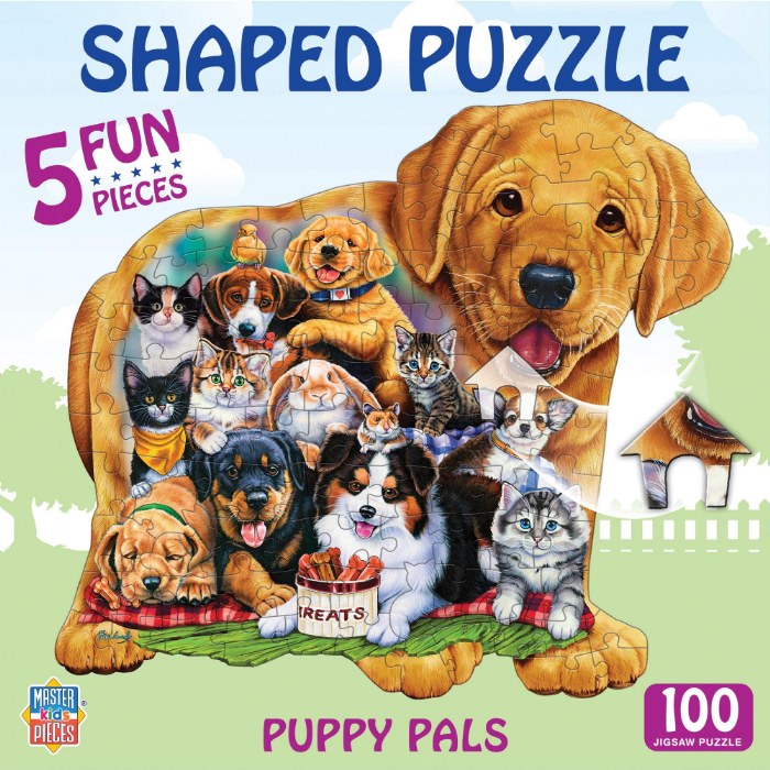 Alternate Image #1 of Puppy Pals Shaped Puzzle - 100 Pieces