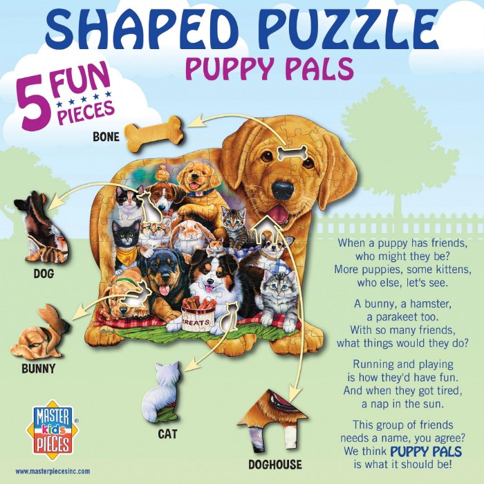 Alternate Image #1 of Puppy Pals Shaped Puzzle - 100 Pieces