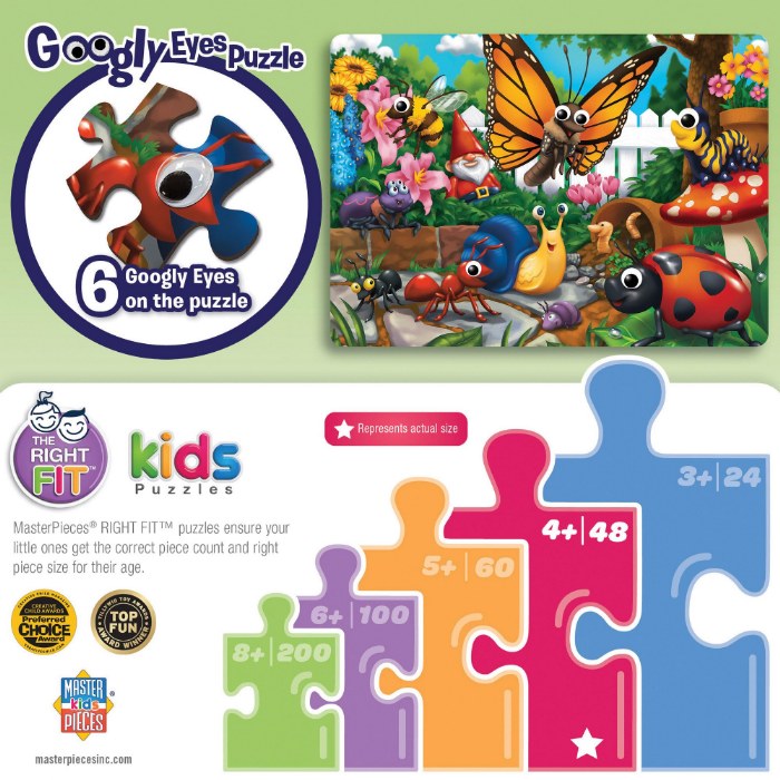 Alternate Image #1 of Garden Bugs Googly Eyes Puzzle - 48 Pieces