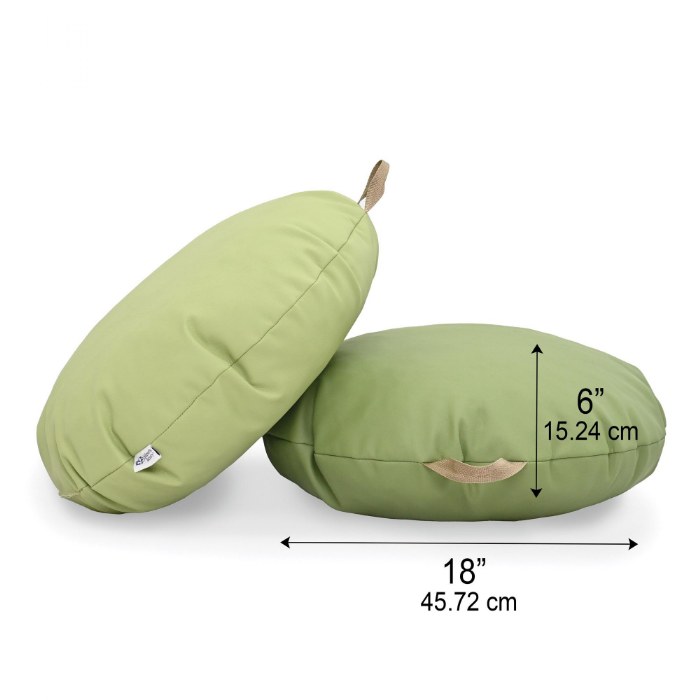 Alternate Image #1 of Fern & Sage Mini Round Poufs with Handle - Set of 2