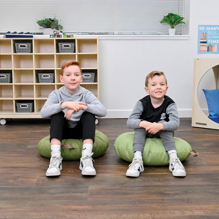 Alternate Image #1 of Fern & Sage Mini Round Poufs with Handle - Set of 2