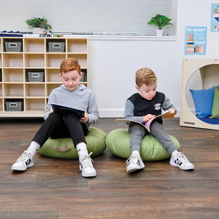 Alternate Image #1 of Fern & Sage Mini Round Poufs with Handle - Set of 2