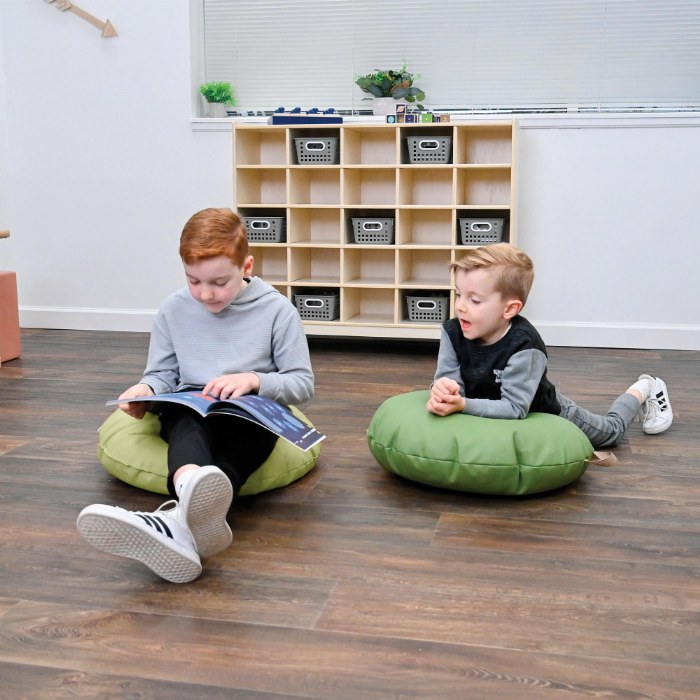 Alternate Image #1 of Fern & Sage Mini Round Poufs with Handle - Set of 2