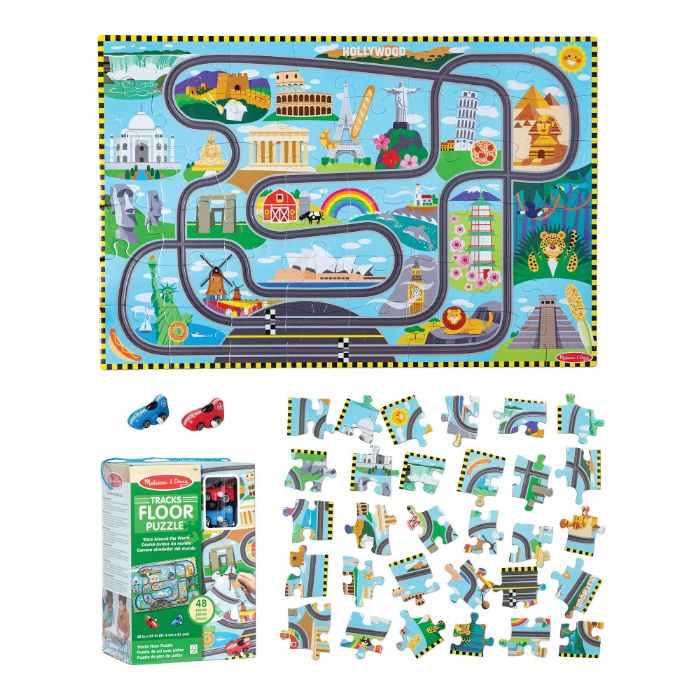 Primary Image of Race Around the World Tracks Floor Puzzle - 48 Pieces