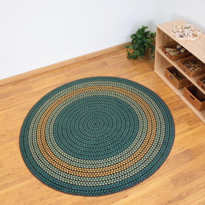 Alternate Image #1 of Braidful in Nature Carpet - 6' Round - Teal