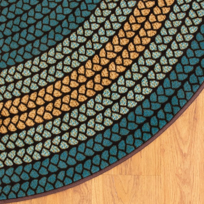 Alternate Image #1 of Braidful in Nature Carpet - 6' Round - Teal