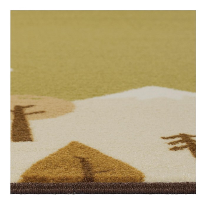 Alternate Image #1 of Tranquil Mountains Round Carpet - Green