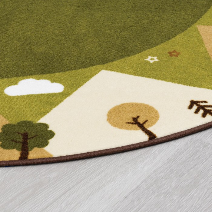 Alternate Image #1 of Tranquil Mountains 6' Round Carpet - Green