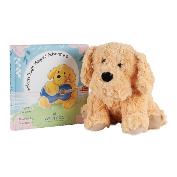 Primary Image of Warmies&reg; Microwavable Plush 13" Golden Dog and Board Book