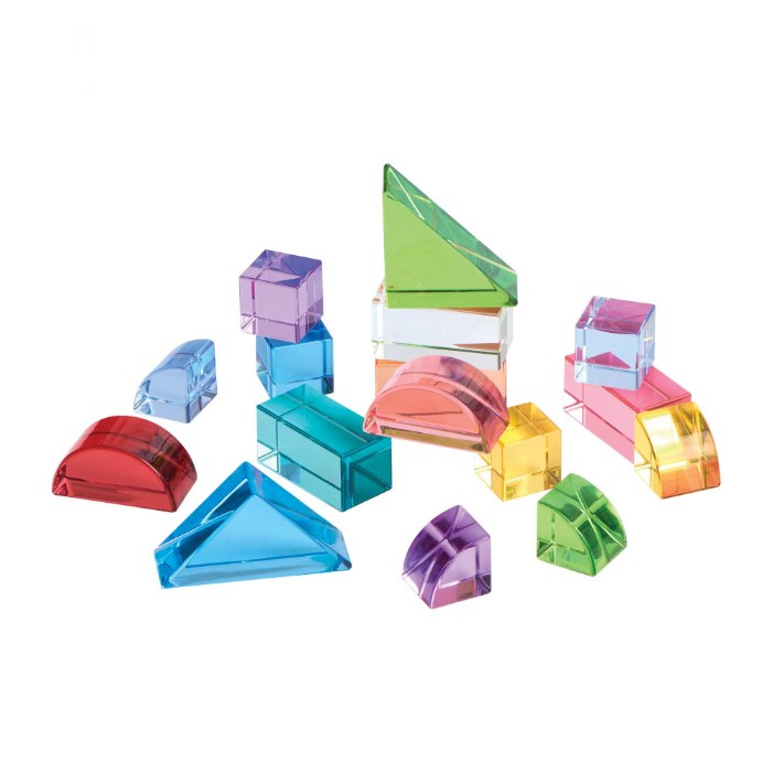 Alternate Image #1 of Acrylic Rainbow Unit Blocks - Set of 16