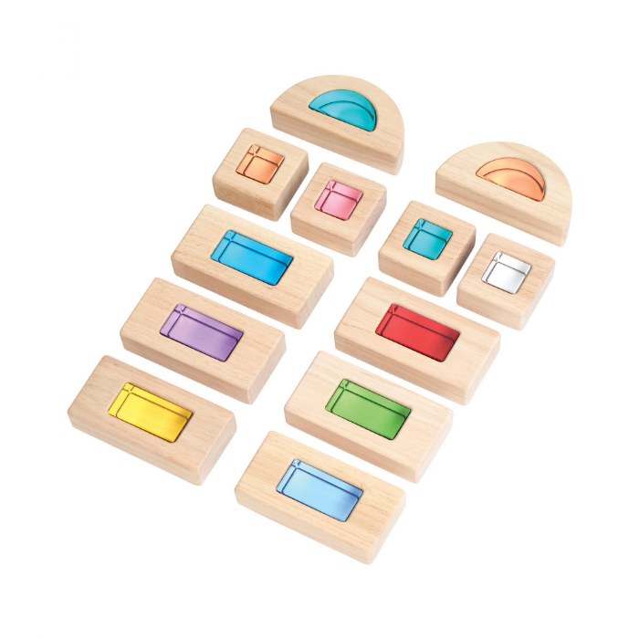 Alternate Image #1 of Wood and Acrylic Unit Window Block - Set of 24