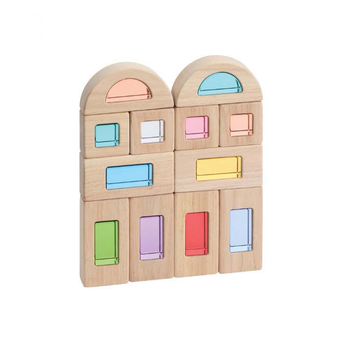 Alternate Image #1 of Wood and Acrylic Unit Window Block - Set of 24