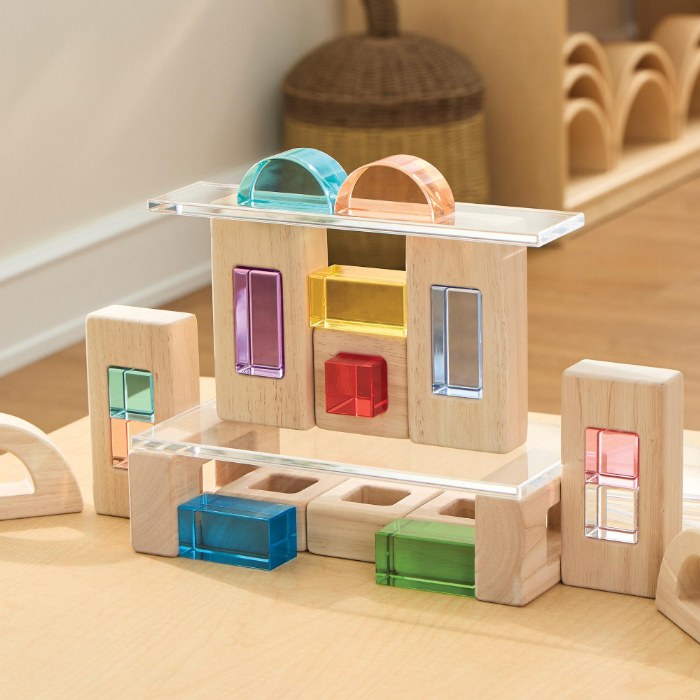 Alternate Image #1 of Wood and Acrylic Unit Window Block - Set of 24