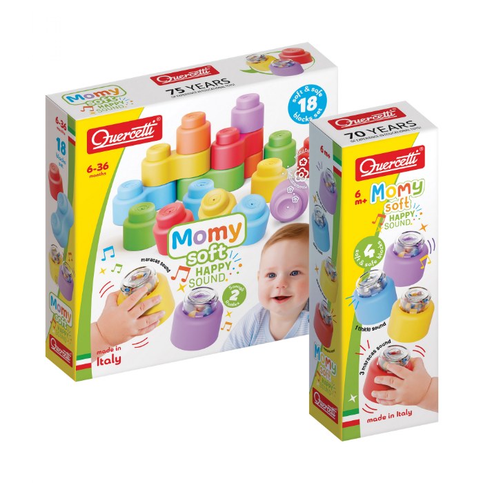 Alternate Image #1 of Happy Sound Soft Blocks with Rattle Blocks - 22 Pieces