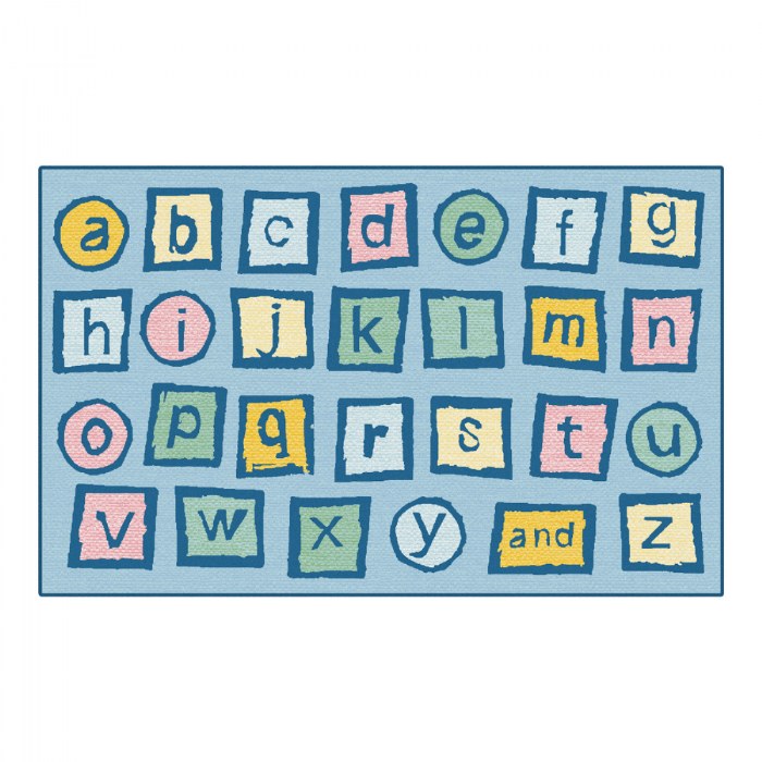 Primary Image of Alphabet Blocks Value PLUS Rug - Light Blue - 7'6" x 12' Rectangle