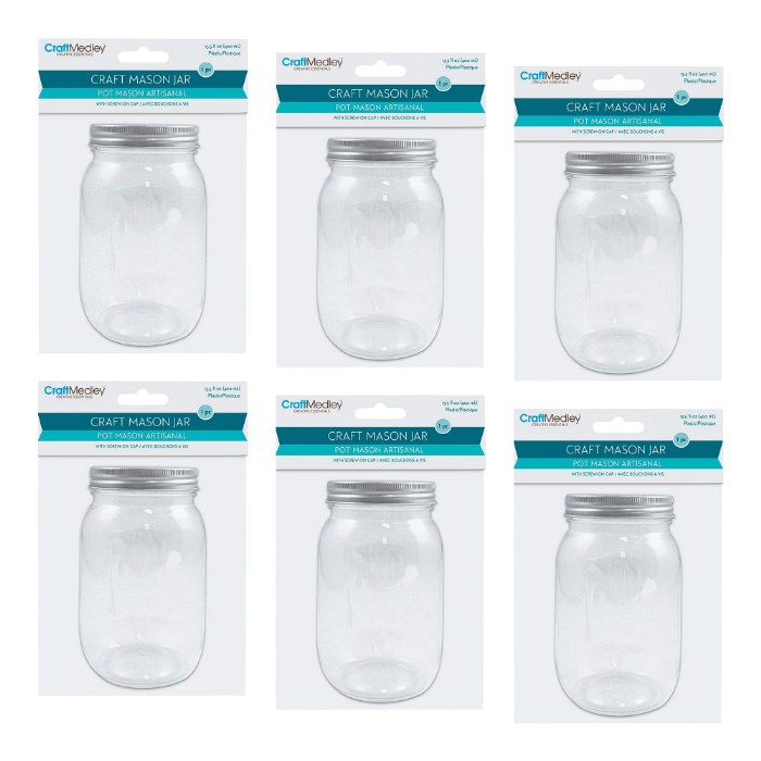 Alternate Image #1 of Plastic Mason Jars - Set of 6