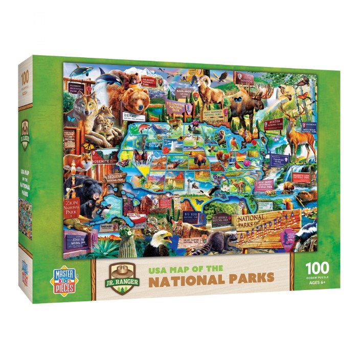 Alternate Image #1 of USA Map of the National Parks Puzzle - 100 Pieces