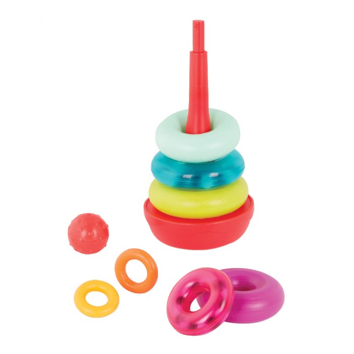 Alternate Image #1 of Chunky Stacking Rainbow Rings and Rattles