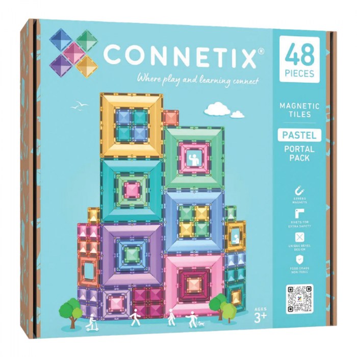Alternate Image #1 of Colorful Magnetic Tiles Portal Pack - 48 Pieces