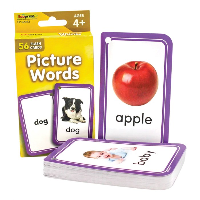 Alternate Image #1 of Early Literacy Flash Cards with Words and Pictures - Set of 5