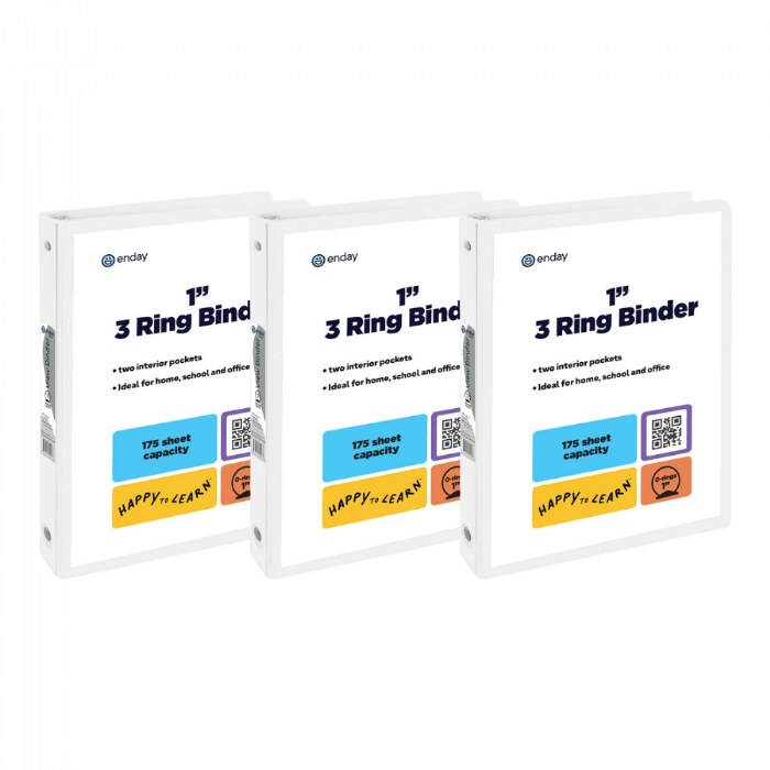 Primary Image of 1" White Clear View Binder - Set of 3
