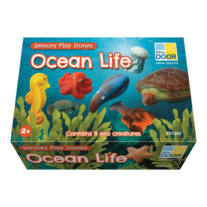 Alternate Image #1 of Sensory Play Stones: Ocean Life - 8 Pieces
