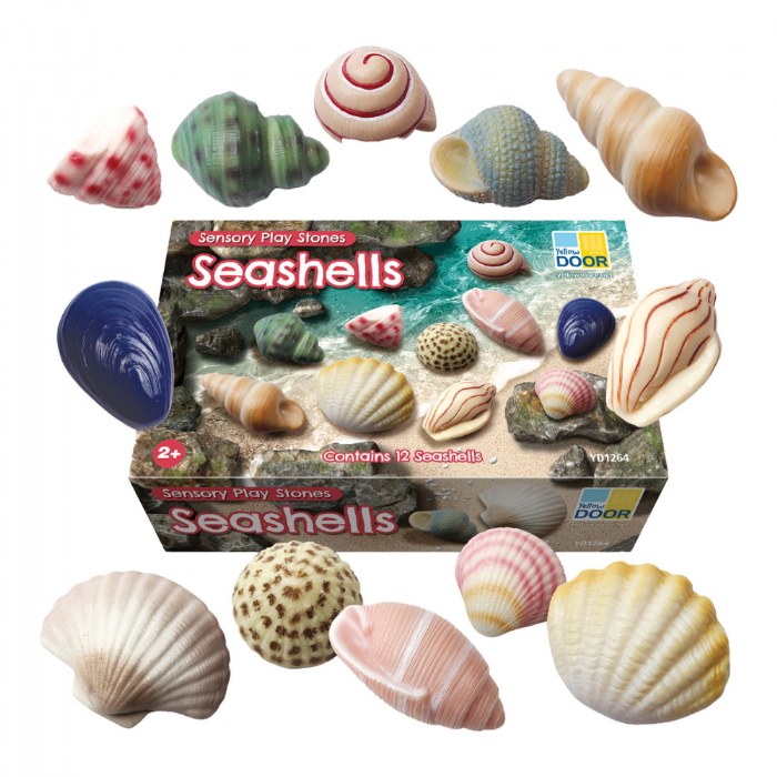 Alternate Image #1 of Sensory Play Stones: Seashells - 12 Pieces